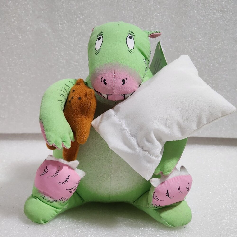 Determined Productions Vintage The Monster Bed DENNIS Dragon Pillow Teddy Plush